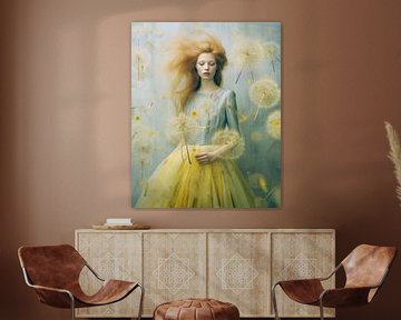 Portret "Dandelions" in pastelkleuren van Carla Van Iersel