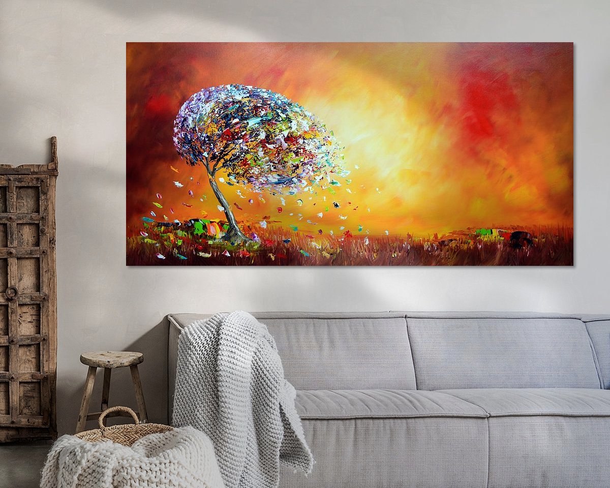 Voorbeeld van het werk in een kamer