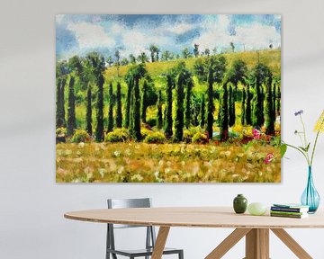 Impressions of Cypress Trees in Umbria by Dorothy Berry-Lound