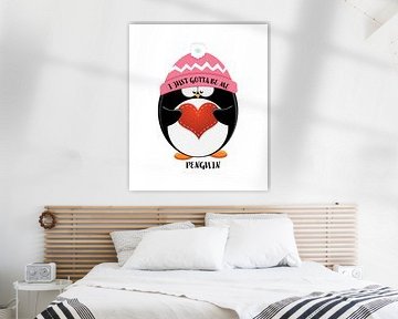 Schattige kleine pinguïn met hart moet ik gewoon van ArtDesign by KBK