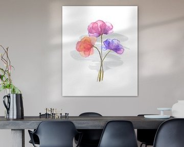 Bloemen in prachtige pastelkleuren III van ArtDesign by KBK