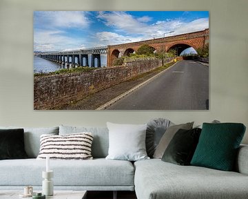 Eisenbahnbrücke, Tay, Dundee, Schottland von Arjan Warmerdam