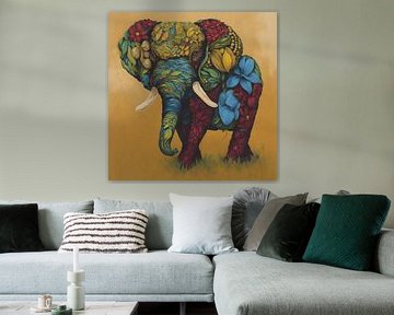 Happy Flower Olifant Nr. 2 van vibrantsparkle