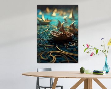 Arabian Fractal Abstracts (2) - Sailing Ships van Ralf van de Sand