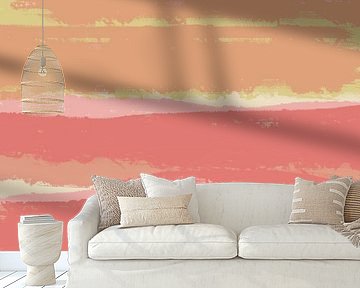 Modern abstract art in bright pastel colors. Pink and terracotta. by Dina Dankers