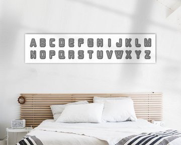 Alfabet in Design Line Zwart van Leopold Brix