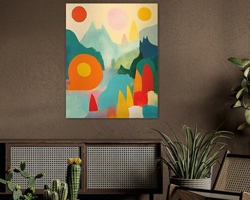 Abstract landscape in pastel colours by Studio Allee