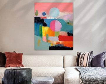 Speels en abstract in pastelkleuren van Studio Allee