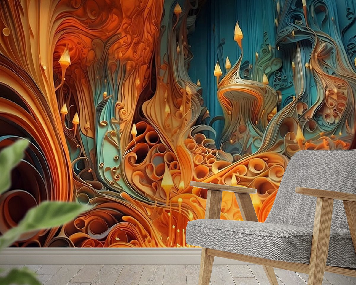 Voorbeeld van het werk in een kamer