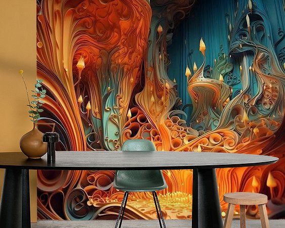 Voorbeeld van het werk in een kamer