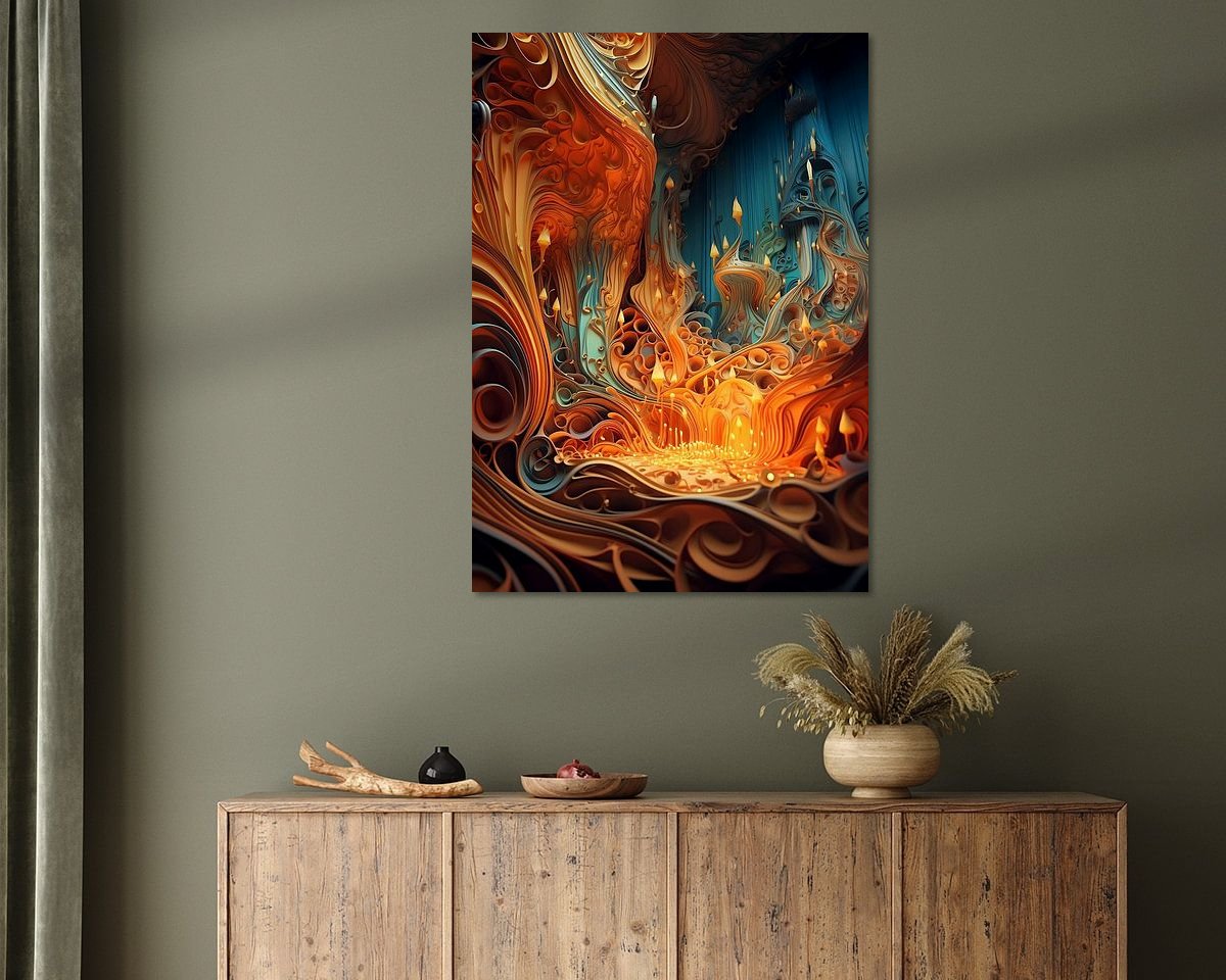 Voorbeeld van het werk in een kamer