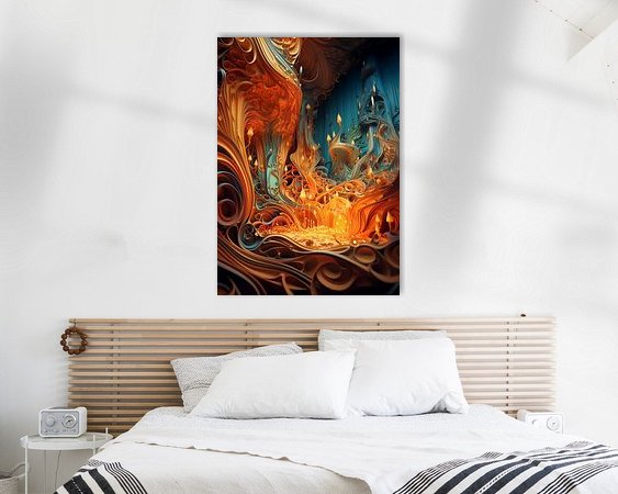 Voorbeeld van het werk in een kamer
