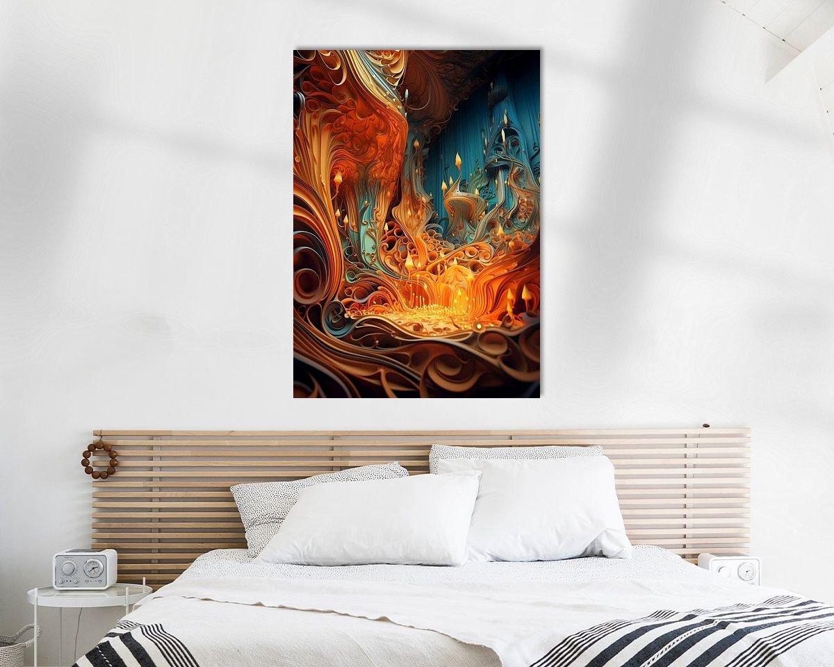 Voorbeeld van het werk in een kamer