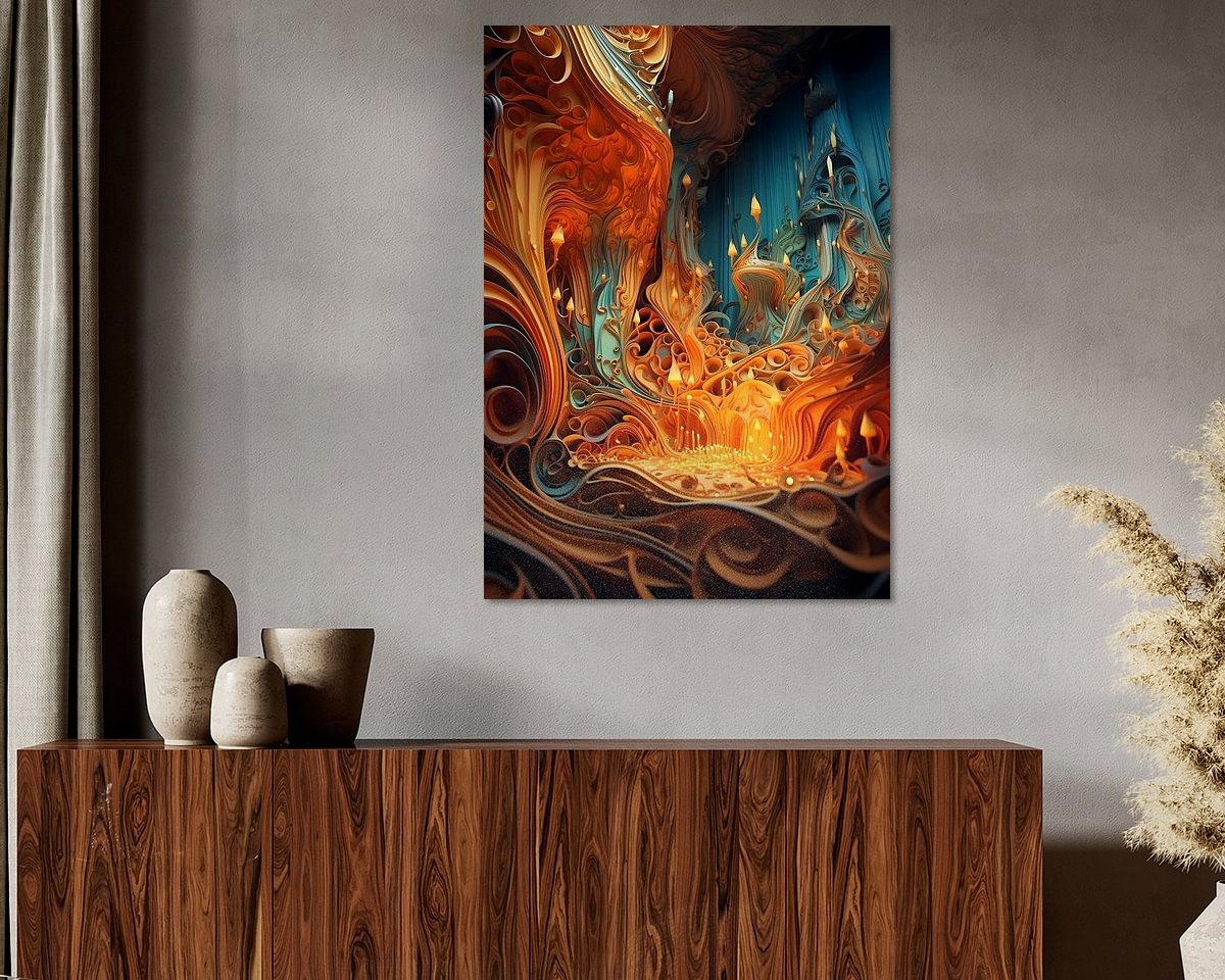 Voorbeeld van het werk in een kamer