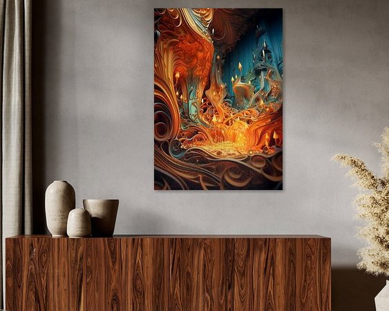 Voorbeeld van het werk in een kamer