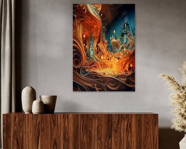 Voorbeeld van het werk in een kamer