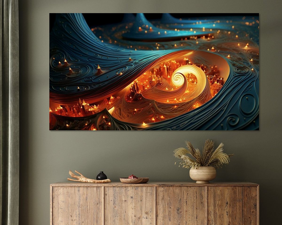 Voorbeeld van het werk in een kamer