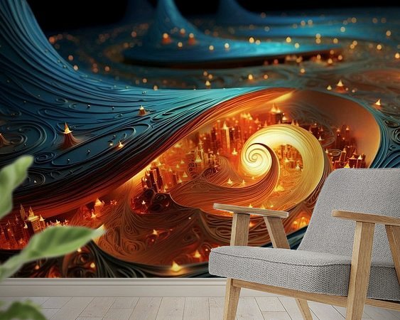 Voorbeeld van het werk in een kamer