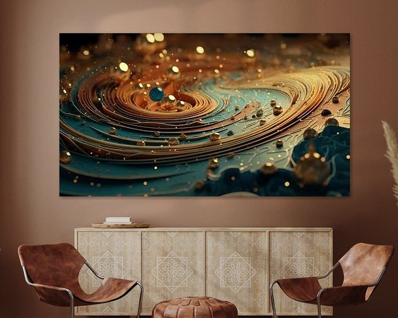 Voorbeeld van het werk in een kamer