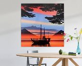 Voorbeeld van het werk in een kamer
