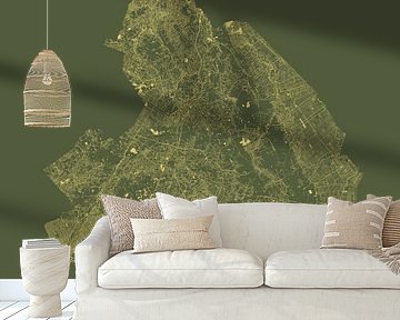 Wateren van Drenthe in Goud en Groen van Maps Are Art