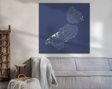 Flevoland waters in Royal Blue by Maps Are Art