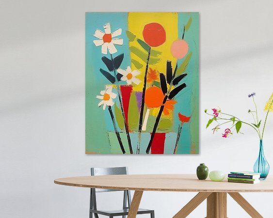 Voorbeeld van het werk in een kamer