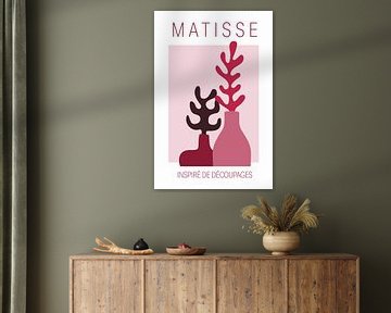 Mid Century Modern Matisse Magenta Poster van Marian Nieuwenhuis
