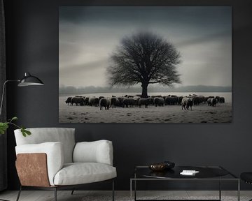 Tree with sheep by Artsy