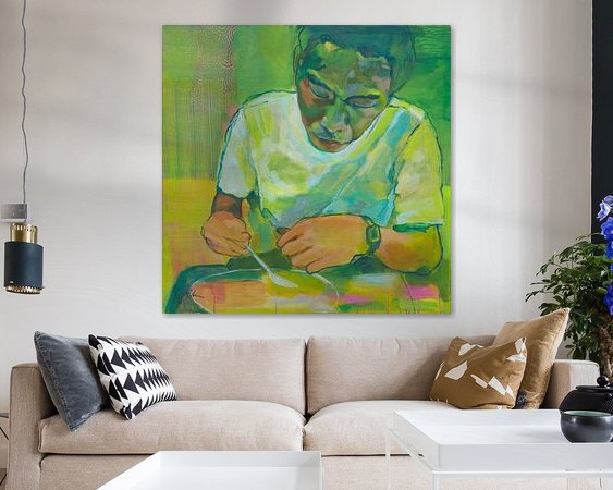 Voorbeeld van het werk in een kamer