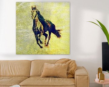 Fierce Horse in the Desert von Nicky`s Prints