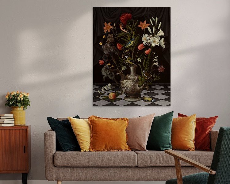 Voorbeeld van het werk in een kamer