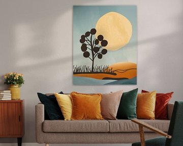 Baum in der Sonne minimalistische Landschaft von Tanja Udelhofen