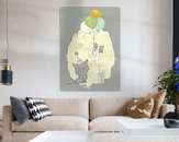 Voorbeeld van het werk in een kamer