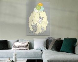 Voorbeeld van het werk in een kamer
