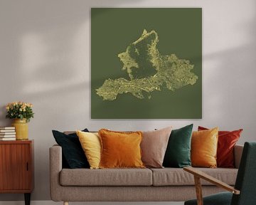 Gelderländer Gewässer in Grün und Gold von Maps Are Art