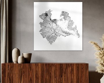 Waterkaart van Utrecht in Zwart-Wit van Maps Are Art