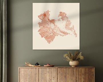 Terracotta-style water chart of Utrecht by Maps Are Art