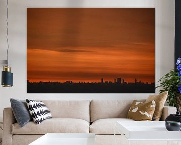 Schöner Sonnenuntergang über Den Haag und Delft von Marcel van Duinen