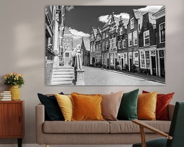 De Hofstraat in Dordrecht in zwart wit van Lizanne van Spanje
