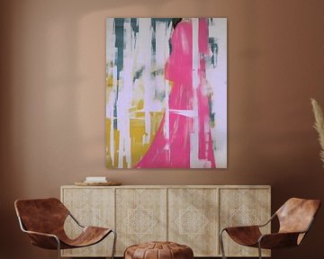 Collage moderne en rose néon sur Carla Van Iersel