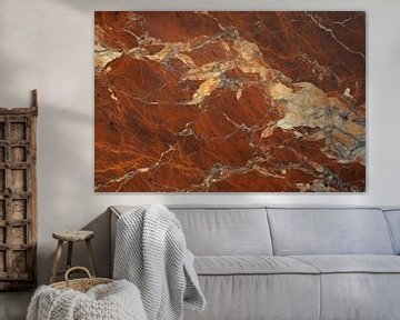 Abstraction de marbre dans les tons bruns sur Digitale Schilderijen