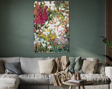 Bloementuin in mei van Karin Frenay