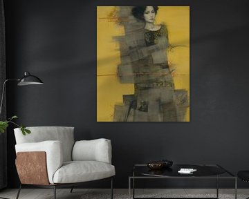 Portrait "Yellow colour blocking" by Carla Van Iersel