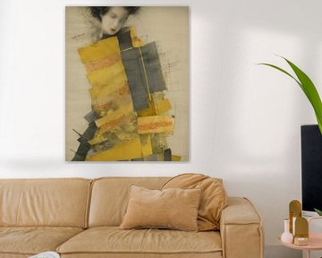 Portrait "Yellow colour blocking" by Carla Van Iersel