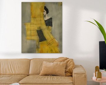 Portret "Yellow color blocking" van Carla Van Iersel