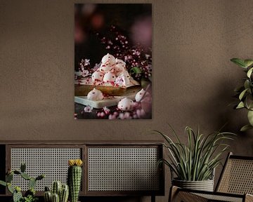 Roze meringue schuimpjes van Marga Goudsbloem