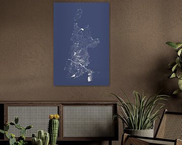 Wateren van Noord Holland in royaalblauw van Maps Are Art