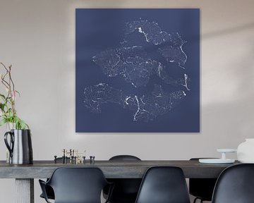 Waters of Zeeland in Royal Blue by Maps Are Art
