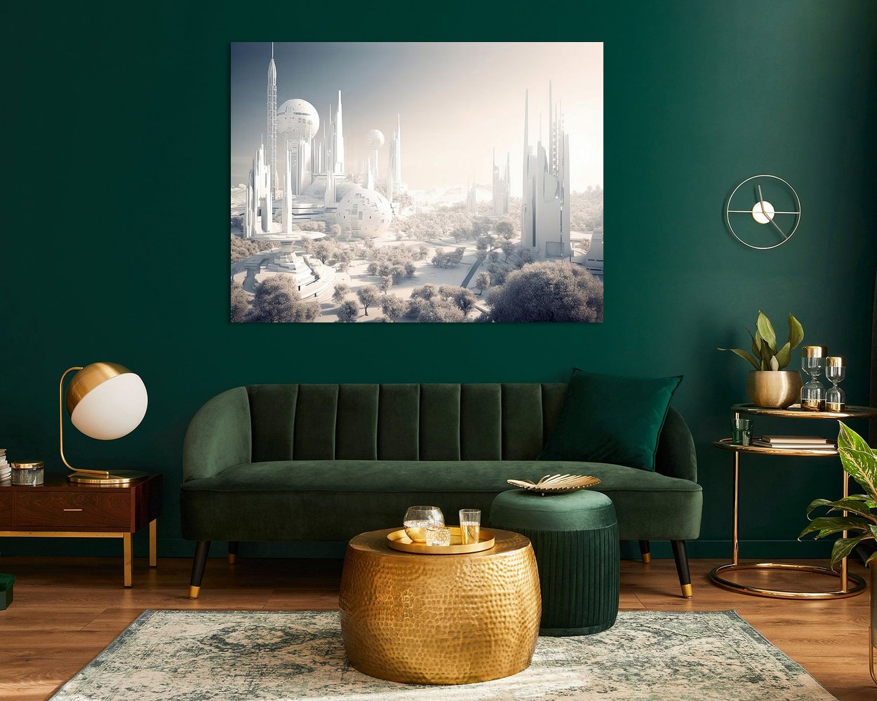 Voorbeeld van het werk in een kamer